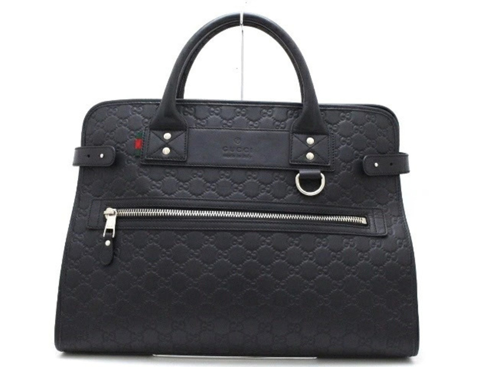 Gucci Briefcase Business Bag Black Gucci Guccissima Leather